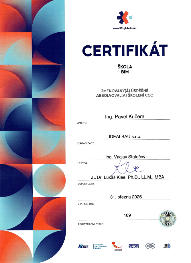 Certifikát škola BIM